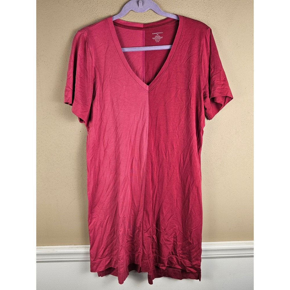 Summersalt Womens Pink Colorblock Cover Up Tshirt Small